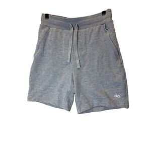 ALO Yoga Chill Short Men’s XS Athletic Heather Grey French Terry Sweat Shorts 7”